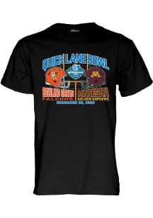 Blue 84 Bowling Green Falcons Black 2023 Quick Lane Bowl Short Sleeve T Shirt