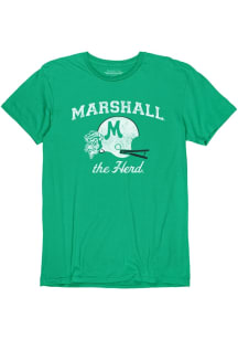 Blue 84 Marshall Thundering Herd Green Vintage Helmet Short Sleeve Fashion T Shirt