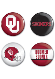 Oklahoma Sooners 4 Pack Button - Red