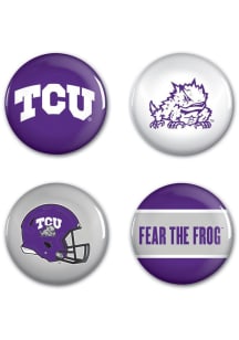 TCU Horned Frogs 4 Pack Button - Purple