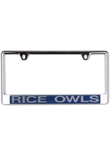 Rice Owls Inlaid License Plate Frame - Navy Blue