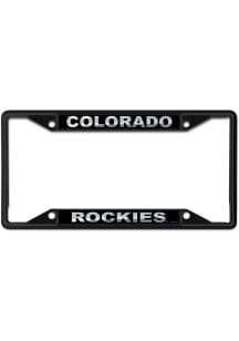 Colorado Rockies Black and Silver Metallic Inlaid License Plate Frame - Purple