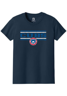 Summit Sportswear South Bend Cubs Youth Navy Blue Double Bars Short Sleeve T-Shirt