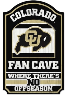 Colorado Buffaloes 11 x 17 Fan Cave Wood Sign - Black