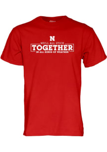 Blue 84 Nebraska Cornhuskers Red Weather Together Short Sleeve T Shirt