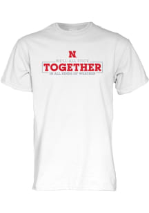 Blue 84 Nebraska Cornhuskers White Weather Together Short Sleeve T Shirt