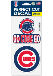 Chicago Cubs 2pk slogan Auto Decal - Blue
