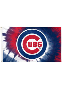 Chicago Cubs 3x5 tie dye Silk Screen Grommet Flag - Blue