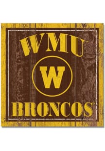 Western Michigan Broncos 3x3 Wood Magnet
