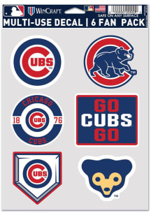 Chicago Cubs 6pk Fan Auto Decal - Blue