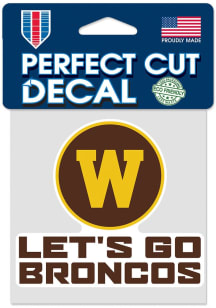 Western Michigan Broncos 4x4 Slogan Auto Decal - Brown