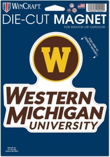 Western Michigan Broncos 6.25x9 Die Cut Car Magnet - Brown