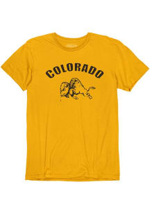 Blue 84 Colorado Buffaloes Gold Vintage Basic Short Sleeve Fashion T Shirt