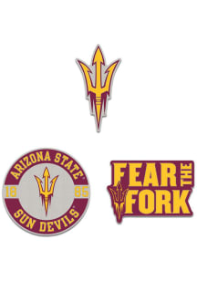 Arizona State Sun Devils Souvenir 3pk Enamel Pin - Maroon