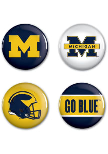 Michigan Wolverines 4 PACK Button - Blue
