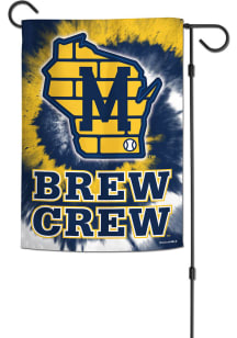 Milwaukee Brewers Tie Dye Garden Flag - Blue