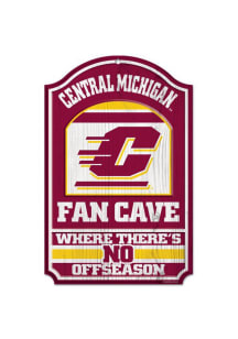 Central Michigan Chippewas 11X17 Fan Cave Wood Sign - Maroon