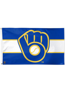 Milwaukee Brewers Stripe Silk Screen Grommet Flag - Navy Blue