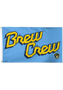 Milwaukee Brewers Brew Crew Silk Screen Grommet Flag - Navy Blue