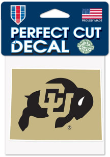 Colorado Buffaloes 4x4 State Shape Auto Decal - Gold