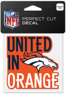 Denver Broncos 4x4 Slogan Auto Decal - Orange