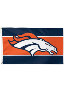 Denver Broncos Horizontal Stripes Silk Screen Grommet Flag - Orange