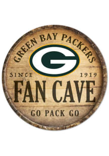 Green Bay Packers Round Fan Cave Wood Sign - Green