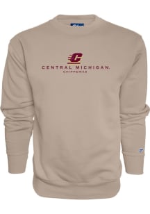 Blue 84 Central Michigan Chippewas Mens Khaki Campbell Long Sleeve Fashion Sweatshirt