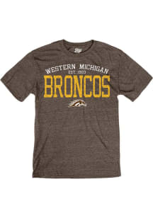 Blue 84 Western Michigan Broncos Brown Two Tone Short Sleeve Fashion T Shirt