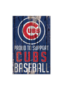 Chicago Cubs 11x17 Proud Supporter Sign - Blue