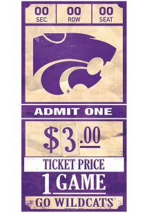 K-State Wildcats 6x12 Ticket Wood Sign - Purple