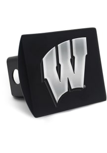 Wisconsin Badgers Silver on Black Car Accessory Hitch Cover
