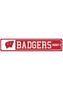 Wisconsin Badgers 3x19 Street Sign - Red