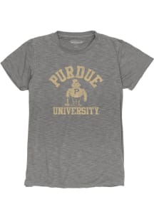 Purdue Boilermakers Womens Charcoal Slub Design Short Sleeve T-Shirt