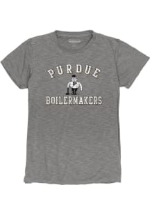 Purdue Boilermakers Womens Charcoal Slub Short Sleeve T-Shirt