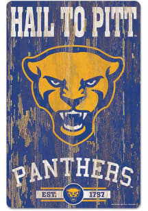 Pitt Panthers 11x17 Wood Sign - Blue