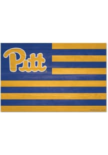 Pitt Panthers 11x17 Flag Wood Sign - Blue