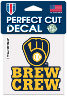 Milwaukee Brewers 4x4 Slogan Auto Decal - Navy Blue