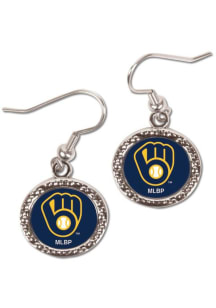 Milwaukee Brewers Hammered Dangle Womens Earrings