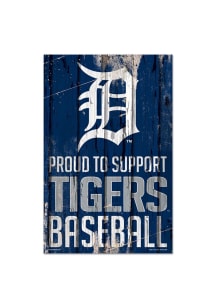 Detroit Tigers 11x17 Proud Supporter Sign - Blue