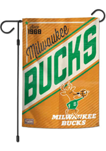 Milwaukee Bucks 2 Sided Retro Garden Flag - Green