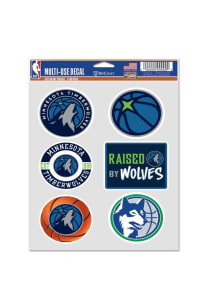 Minnesota Timberwolves 6pk Fan Auto Decal - Blue