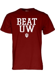 Blue 84 Indiana Hoosiers Cardinal Football Beat UW Short Sleeve T Shirt
