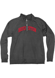 Blue 84 Houston Cougars Womens Charcoal Sanded Fleece Qtr Zip