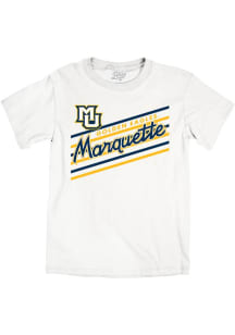 Blue 84 Marquette Golden Eagles White Diagonal Stripe Tamarac Short Sleeve T Shirt