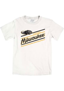 Blue 84 Milwaukee Panthers White Diagonal Stripe Tamarac Short Sleeve T Shirt