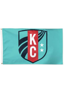 KC Current Deluxe 3x5 Silk Screen Grommet Flag - Teal