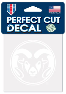 Colorado State Rams 4x4 White Auto Decal - Green
