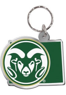 Colorado State Rams Freeform Keychain - Green