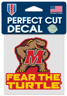 Maryland Terrapins 4x4 Slogan Auto Decal - Red